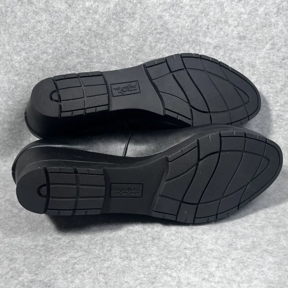 Natural‎ Soul Shoes Womens Size 9.5 Black Wedge Heel All Thru Comfort Slip On